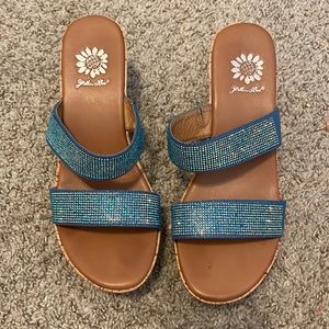 Women’s Yellow box wedges size 7.5